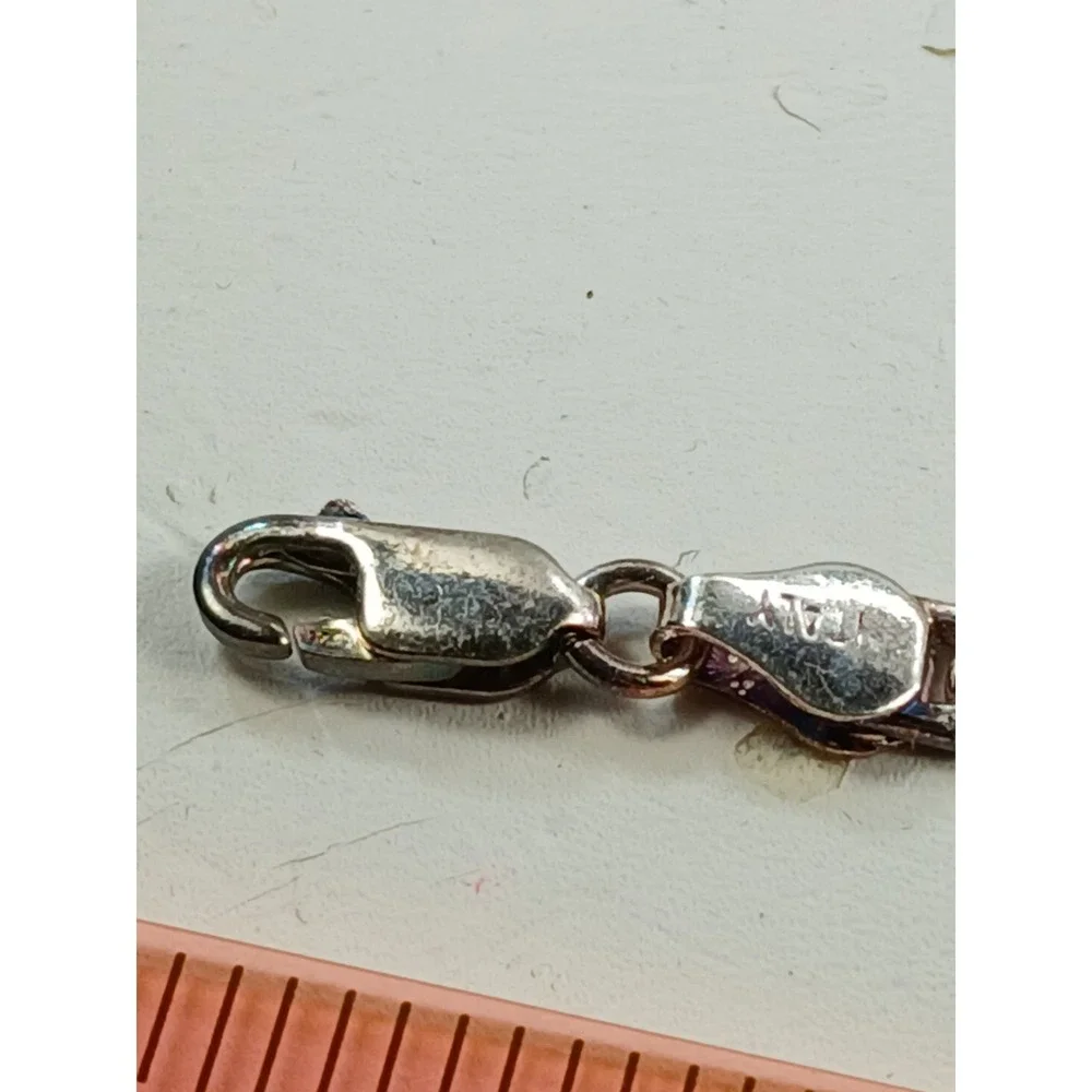 Vintage 1990s Italian Sterling Silver 925 Mariner Anchor Link Bracelet 7in 7.2g